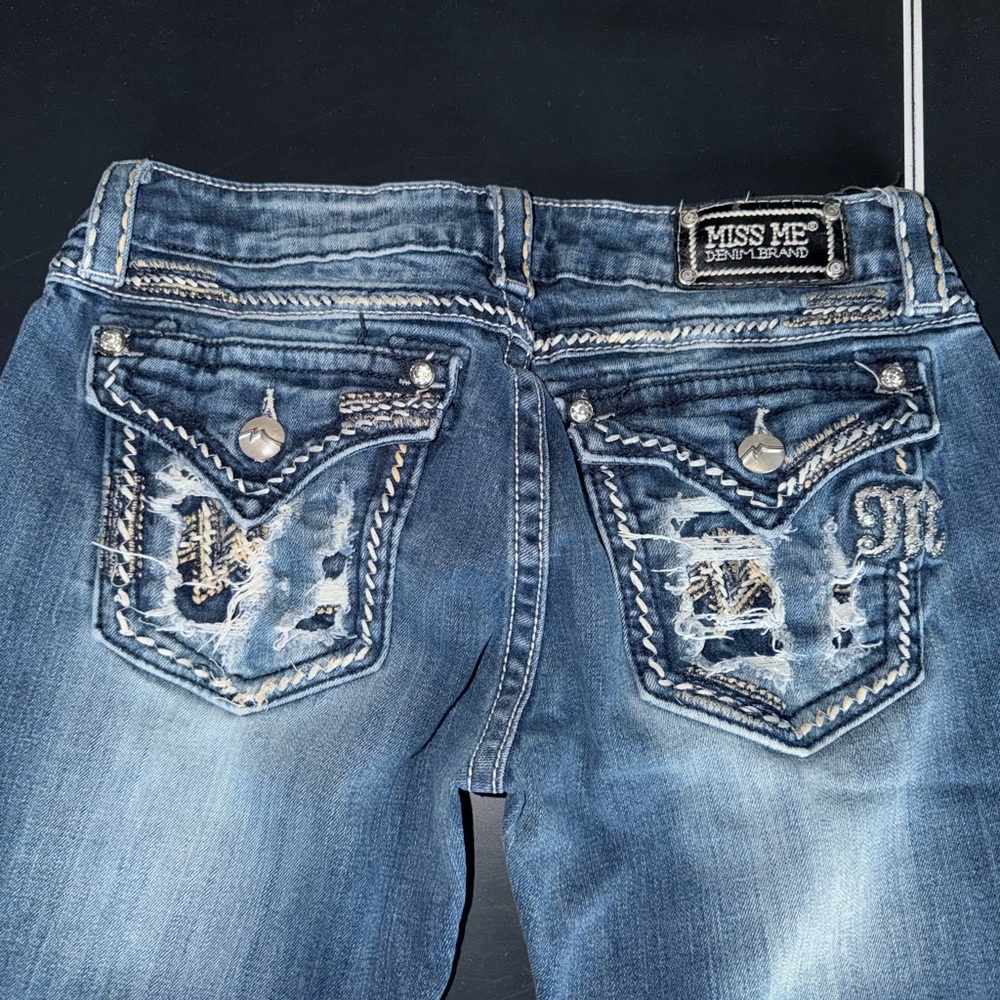Miss Me Blue Jeans with Distressed Pockets